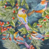 Tapis persan figuratif noué à la main de Tabriz représentant des oiseaux et des fleurs