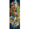 Tapis persan figuratif noué à la main de Tabriz représentant des oiseaux et des fleurs