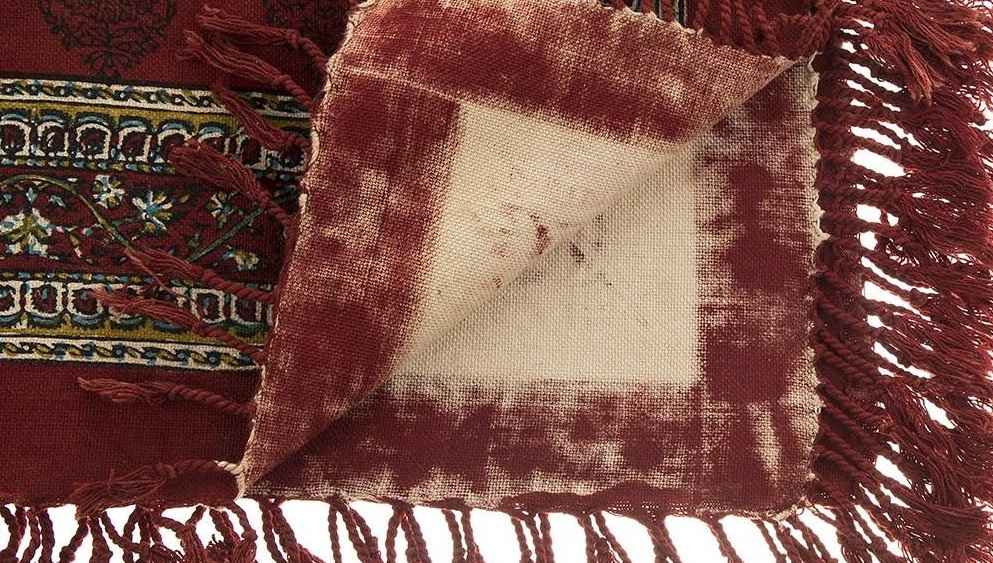 Nappe Persane : Impressions Traditionnelles Kalamkari d’Isfahan Rouge