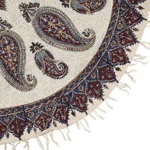 Nappe Persane : Impressions Traditionnelles Kalamkari d’Isfahan Boteh Jegheh