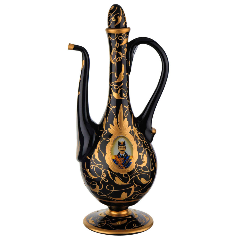 Flacon à eau de rose en verre persan – Modèle Shah Abbas