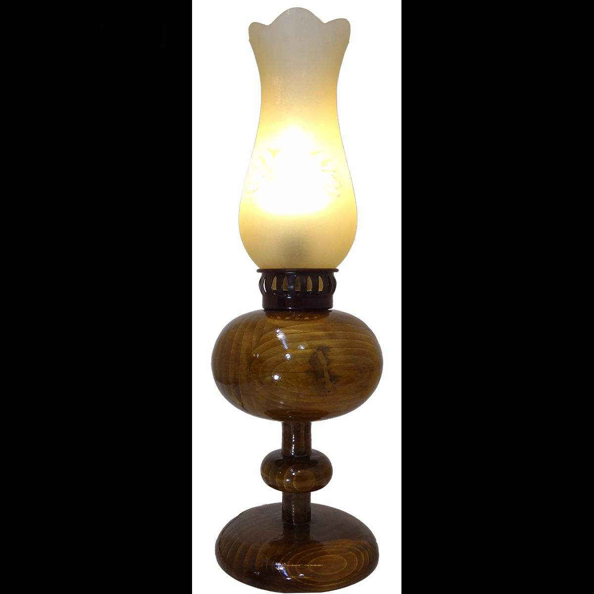 Lampe persane en bois à huile kerosène – modèle Raika