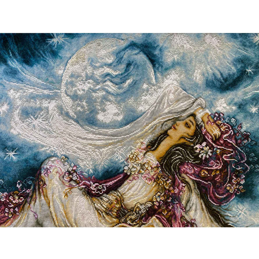 Tapis mural persan fait main de Tabriz représentant la miniature