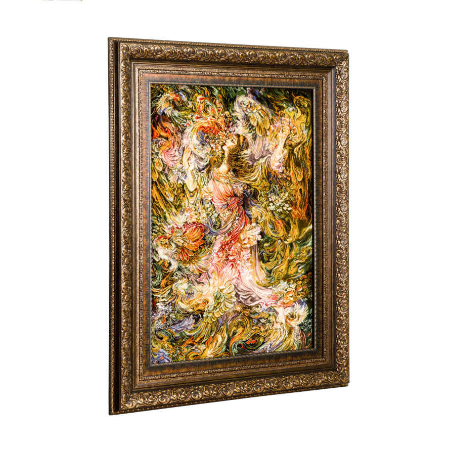 Tapis mural persan fait main de Tabriz représentant le Smell of Spring