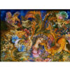 Tapis mural persan fait main de Tabriz représentant la miniature Dayereh Hasti