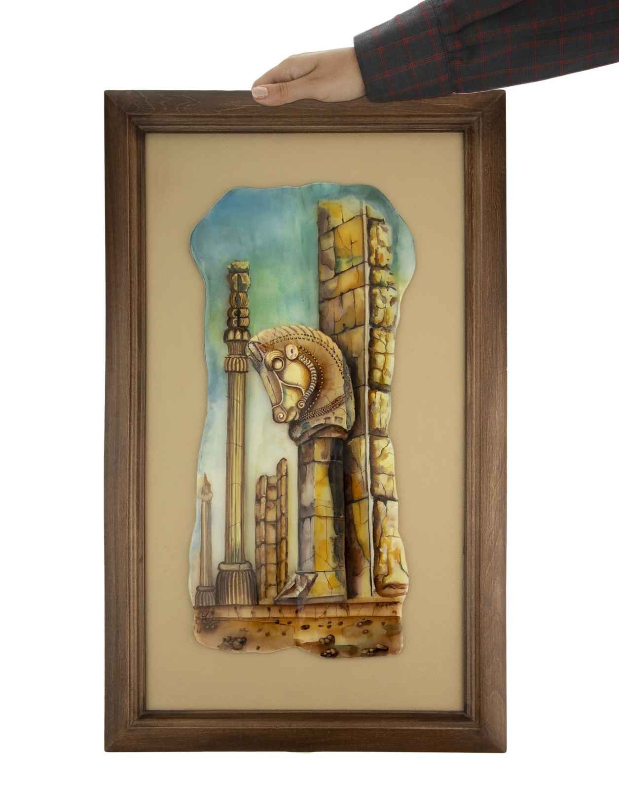 Art en pierre encadré – Motif de Takht-e Jamshid