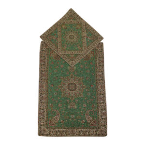 Tapis de prière en Termeh persan de luxe, Sajada Paisley vert islamique