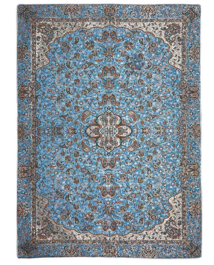 Tapis de prière en Termeh persan de luxe, Sajada bleu islamique