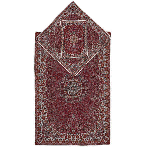 Tapis de prière en Termeh persan de luxe, Sajada rouge islamique