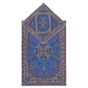 Tapis de prière en Termeh persan de luxe, Sajada bleu islamique