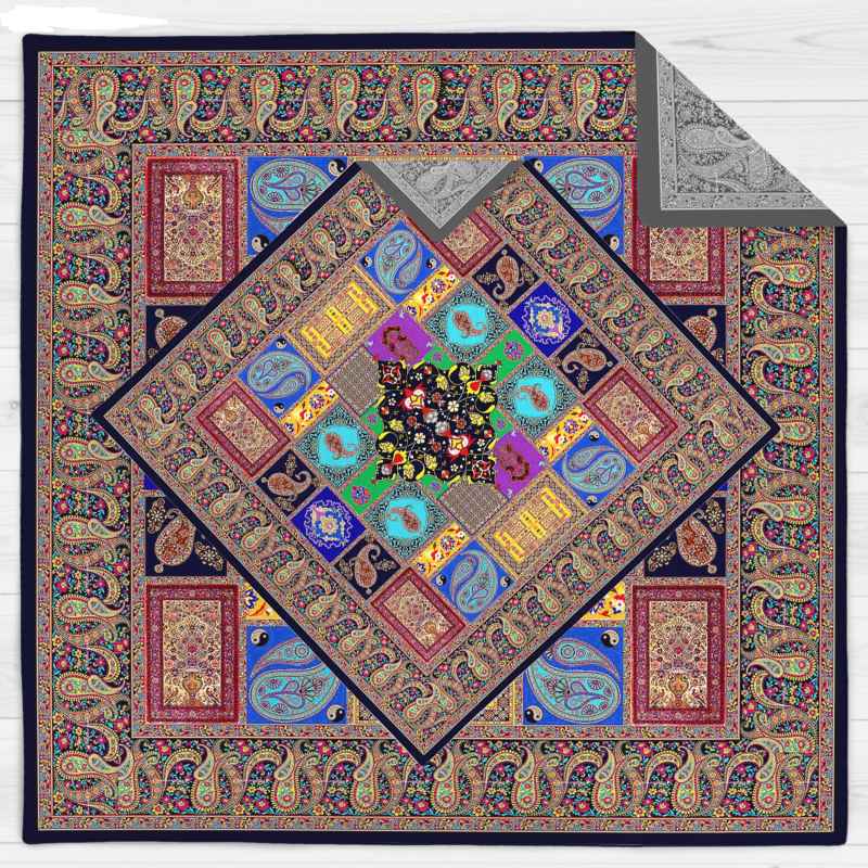 Tapis de prière de voyage pour musulman taille poche et portable Motif Paisley