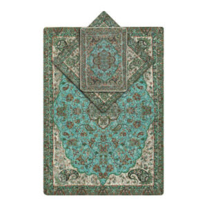 Tapis de prière en Termeh persan de luxe, Sajada Paisley vert islamique