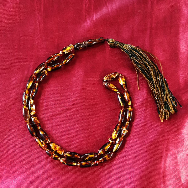 Chapelet islamique en ambre Celine avec 33 perles de prière (Tasbih)
