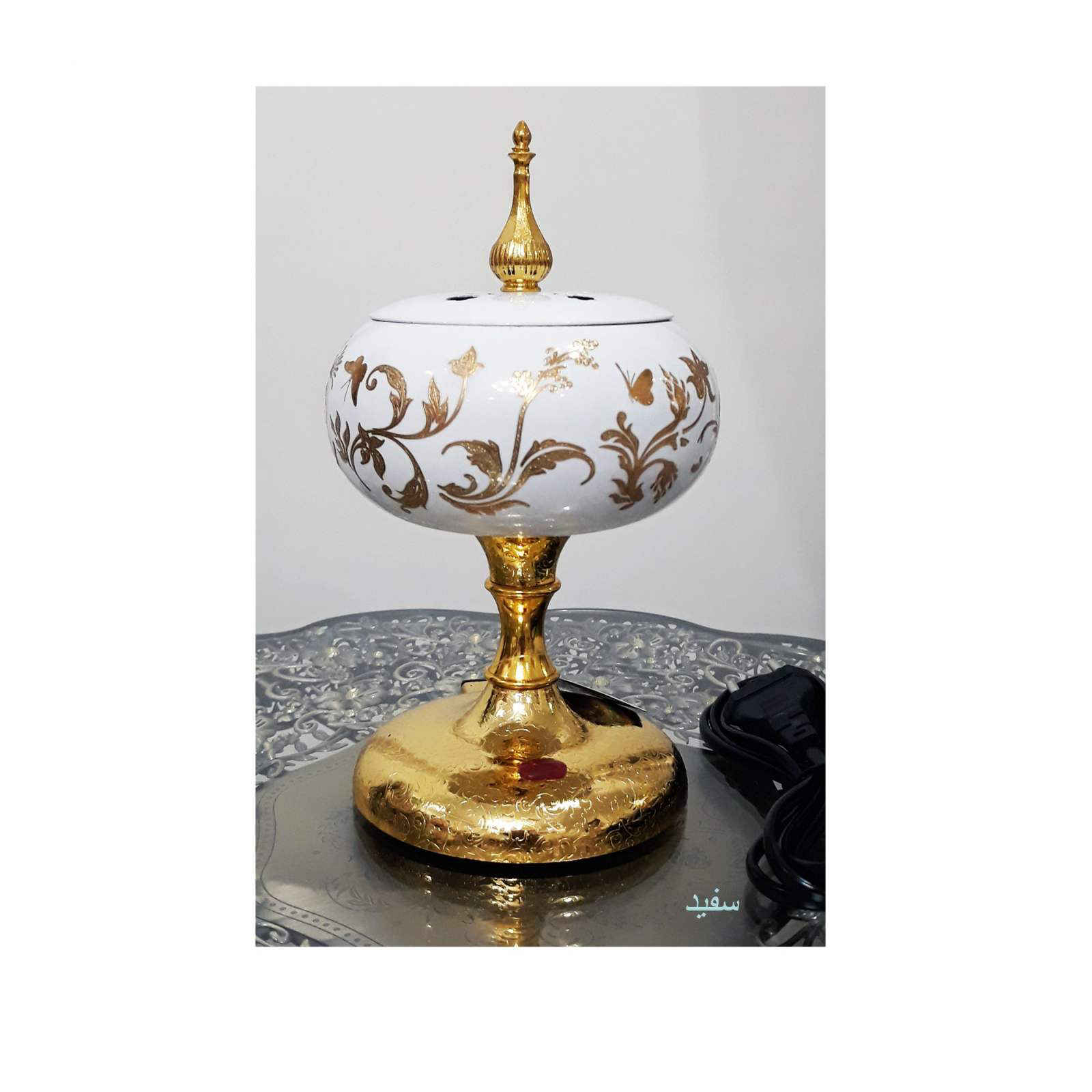 Brûleur électrique de Bakhoor et Esfand – Doré