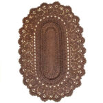 Tapis de sol macramé bohème tissé à la main – Couleur marron