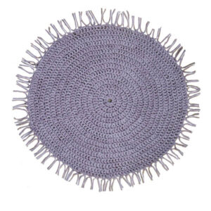 Tapis de sol macramé bohème tissé à la main – Couleur violette