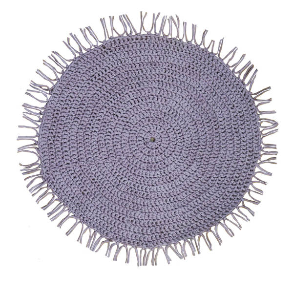 Tapis de sol macramé bohème tissé à la main – Couleur violette