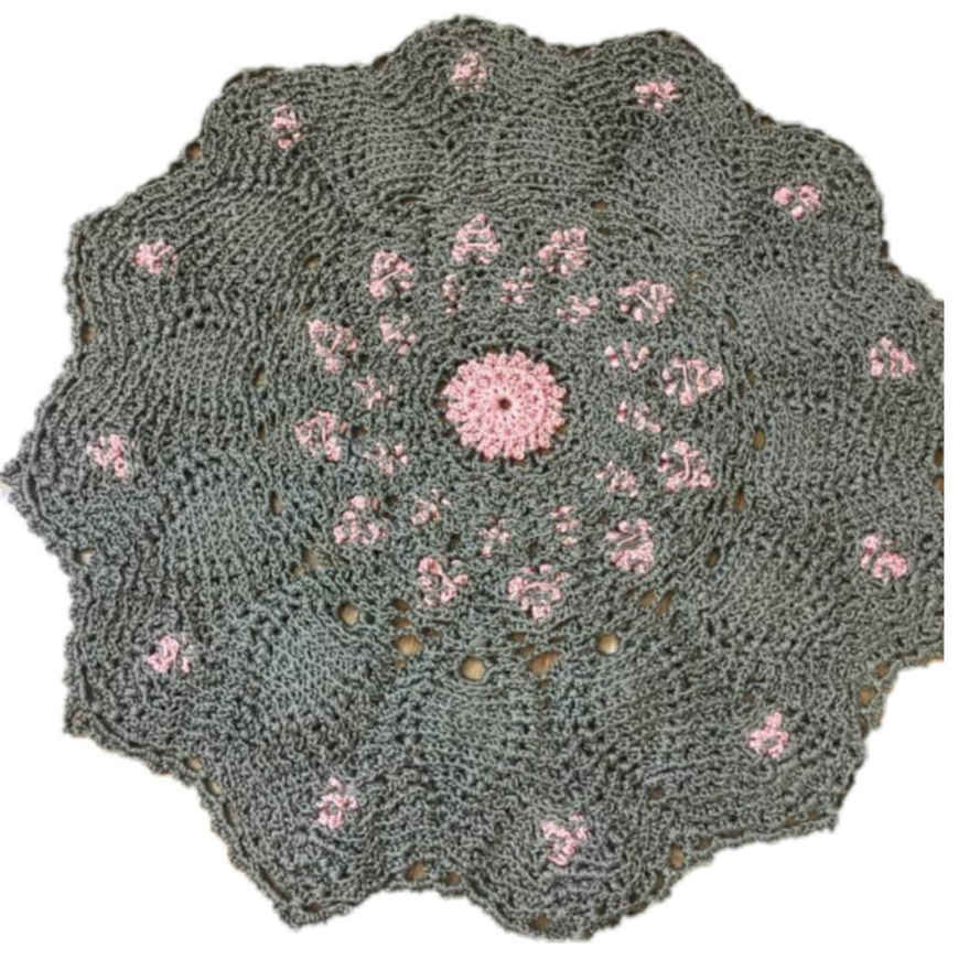 Tapis de sol macramé bohème tissé à la main – Design Jina