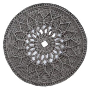 Tapis de sol macramé bohème tissé à la main – Motif Soleil