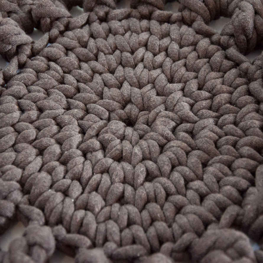 Tapis de sol bohème en macramé tissé main – Motif Soleil