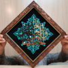 Calligraphie Islamique Encadrée – Art de Marqueterie en Bois – Hasbunallahu Wa Ni'mal Wakeel