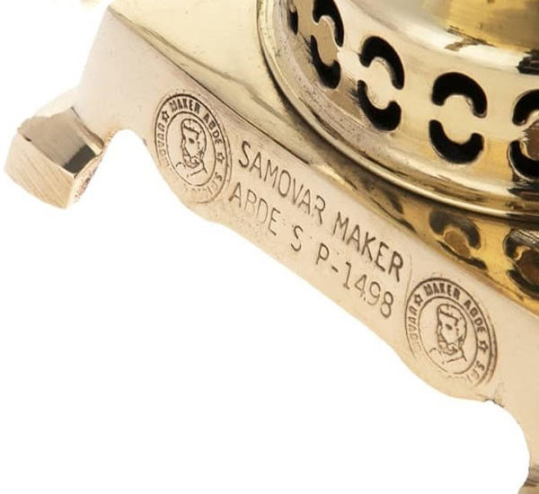 Samovar en laiton persan, théière décorative à charbon 4 litres