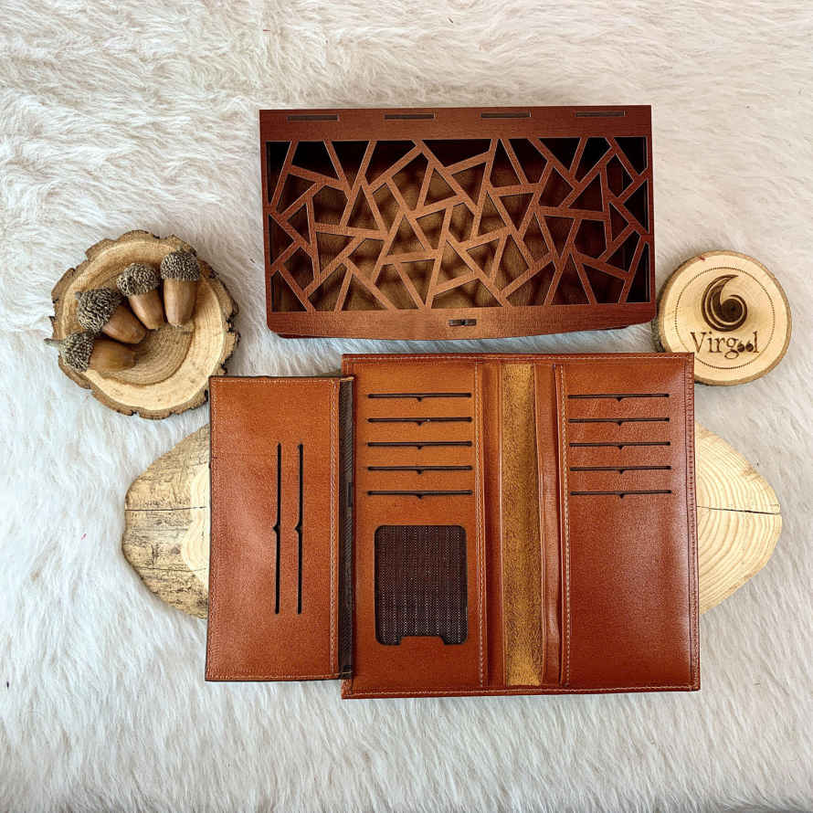 Portefeuille en cuir persan avec design Eshgh