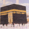 Tapis mural islamique noué à la main Kaaba