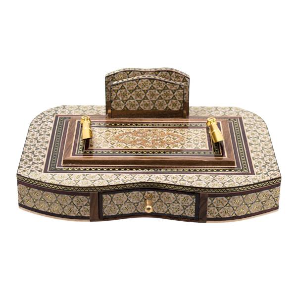 Porte-stylo en bois persan fait main pour bureau – Art Khatamkari Élégance, Rasta