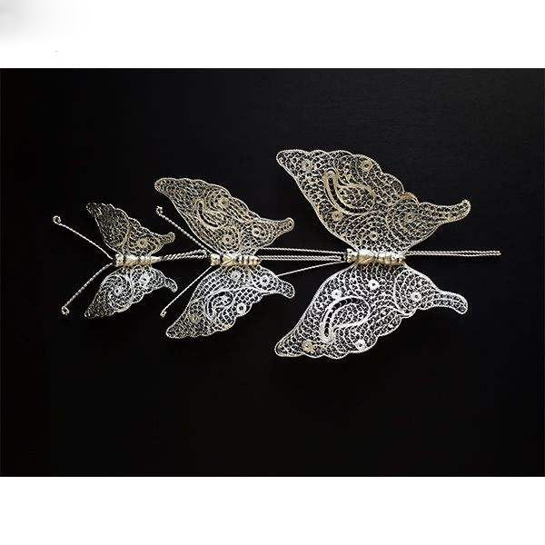 Papillons en argent filigrané persan modèle Malilehkari