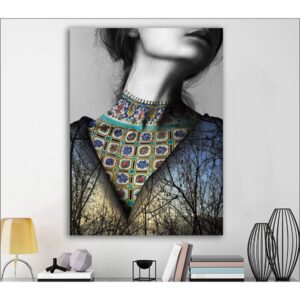 Affiche murale en bois persane – Dokhtar (Fille)
