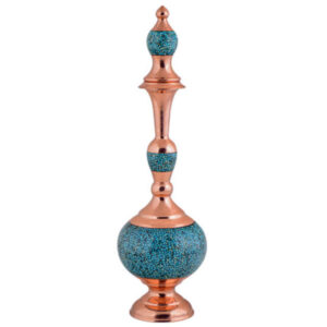 Bouteille décorative en cuivre – Artisanat persan avec incrustation de turquoise Arg