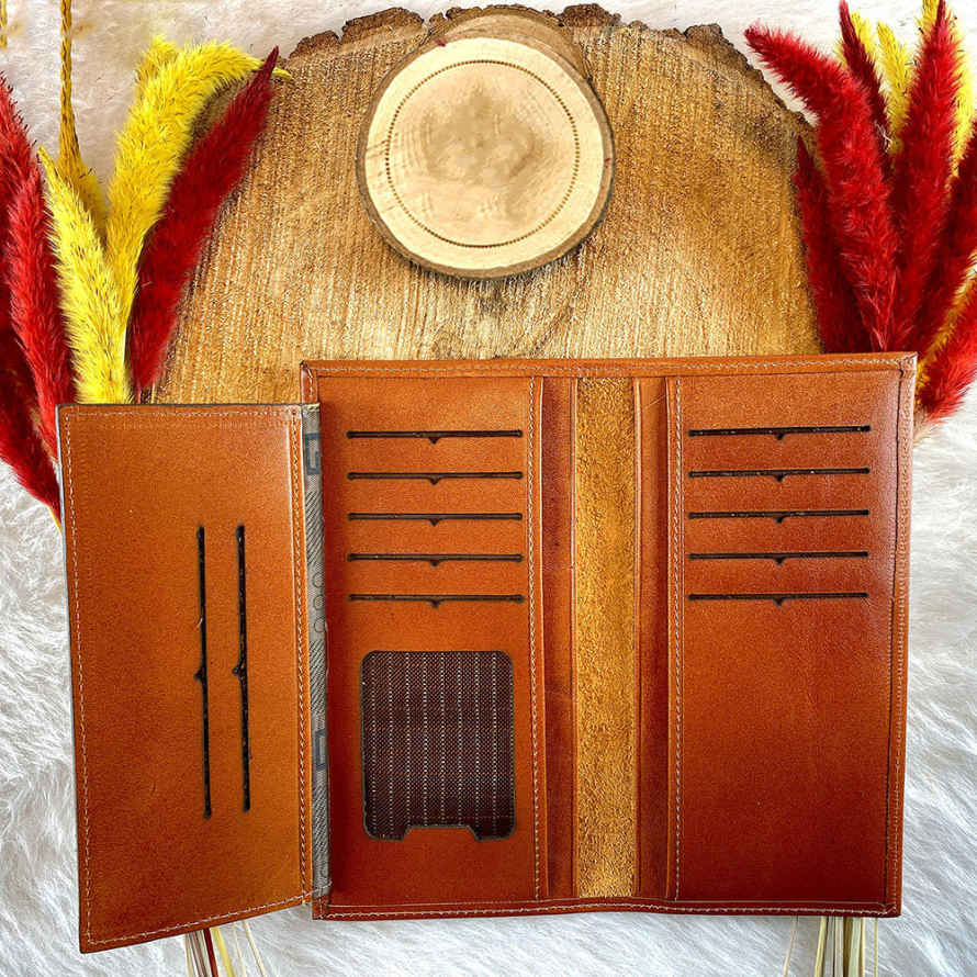 Portefeuille en cuir persan avec design Faraz