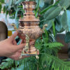 Samovar en cuivre persan, théière décorative à charbon, motifs floraux 1 litre