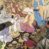 Carreau persan décoratif encadré - Shahnameh inspiré : Miniature