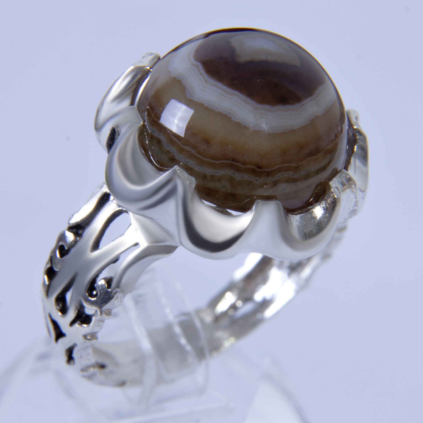 Bague en argent Sulemani Hakik persane pour homme Œil