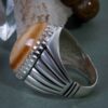Bague en argent Sulemani Hakik persane pour homme Rouge clair