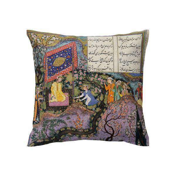 Housse de coussin en velours imprimé - Design Illustration de Shahnameh (Set de 2)