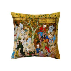Housse de coussin en velours persan – Design Shahnameh D4 (Set de 2)