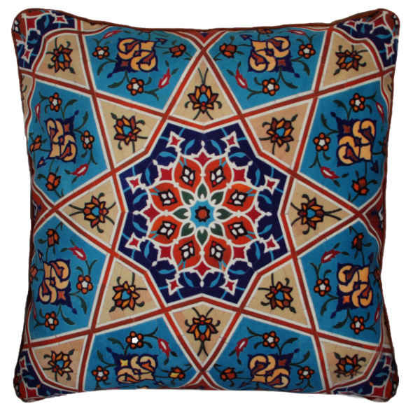 Housse de coussin en velours persan - Design Inspiré de Miniature (Set de 2)