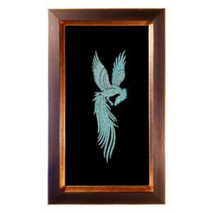 Art en incrustation de pierres turquoise encadré – Simurgh