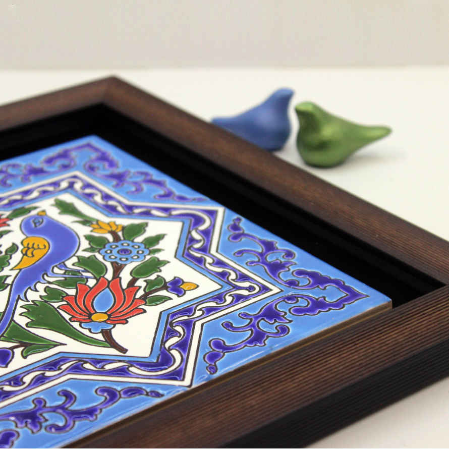 Carreau persan décoratif encadré – Étoile