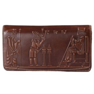 Portefeuille en cuir persan avec design Hakhamaneshi
