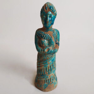 Figurine historique de femme élamite en poterie bleue – Figurine perse