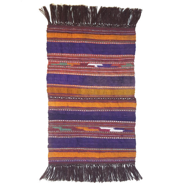 Tapis Jajim persan authentique tissé à plat rayé Bahar