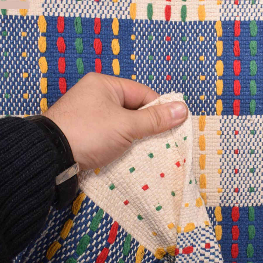 Tapis Jajim persan authentique tissé à plat rayé Bita