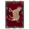 Tapis Gabbeh en laine persane tissé à la main avec motifs animaliers Tigre