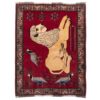 Tapis Gabbeh en laine persane tissé à la main avec motifs animaliers Lion