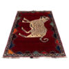 Tapis Gabbeh en laine persane tissé à la main avec motifs animaliers Tigre