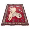 Tapis Gabbeh en laine persane tissé à la main avec motifs animaliers Lion